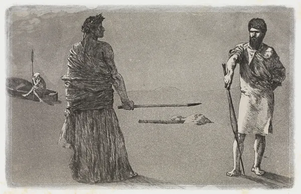 Schluss (Satyre ; Beschluss) (Rettungen Ovidischer Opfer, Opus II, Blatt 13) av Max Klinger