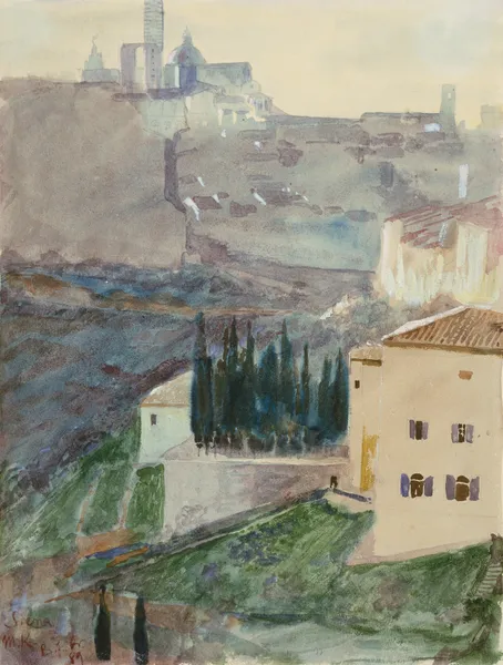 View of Siena av Max Klinger
