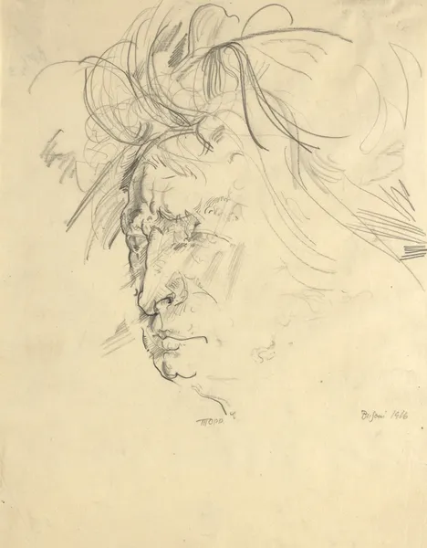 Porträt Ferruccio Busoni av Max Oppenheimer