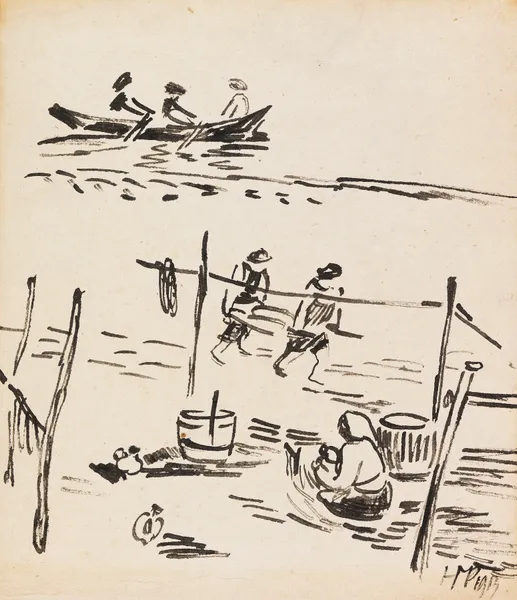 Fishermen on the Beach av Hermann Max Pechstein