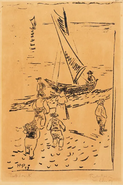 Fishermen on the Beach av Hermann Max Pechstein