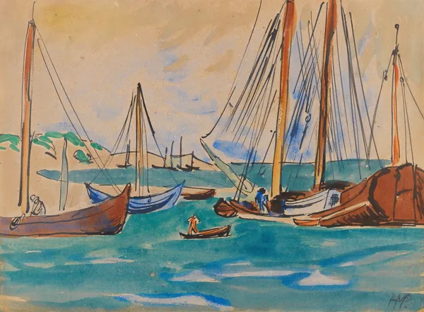 Neben dem Hafen von Nidden av Hermann Max Pechstein