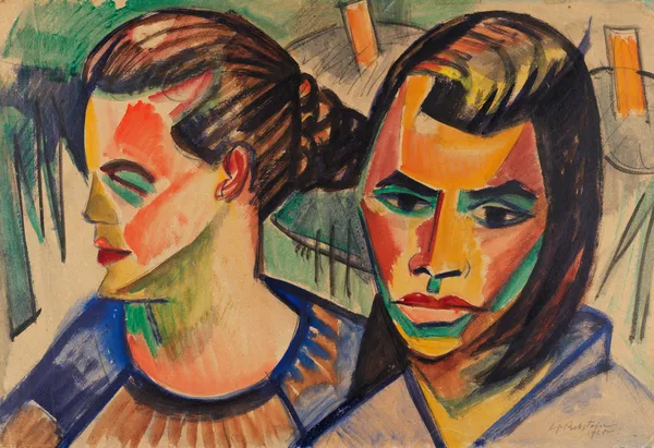 Zwei Köpfe av Hermann Max Pechstein