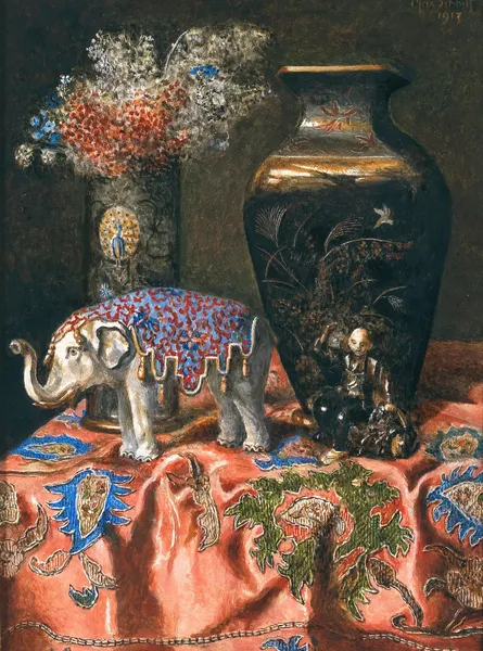 Still Life with a Japanese Vase and an Elephant av Max Schödl