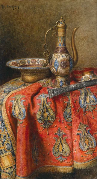 Stillleben Mit Orientalischen Antiquitäten av Max Schödl