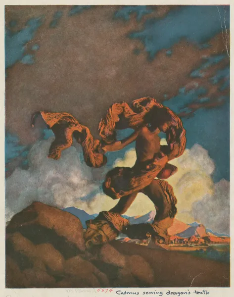 Cadmus sowing the dragon’s teeth av Maxfield Parrish