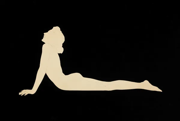 Supine Woman Raising Her Head to Watch Geese, preliminary drawing av Maxfield Parrish