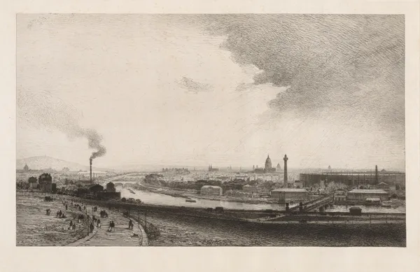 Paris in 1867, View from the Trocadero av Maxime Lalanne