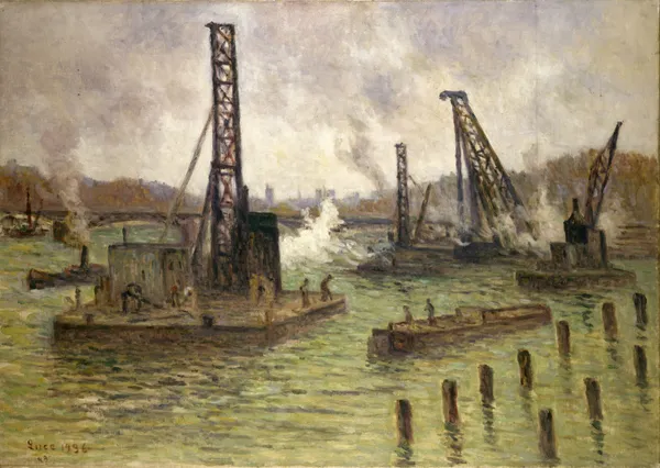 Travaux sur la Seine, au pont des Saints-Pères av Maximilien Luce