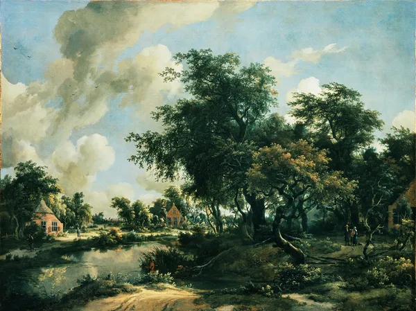 A Stormy Landscape av Meindert Hobbema