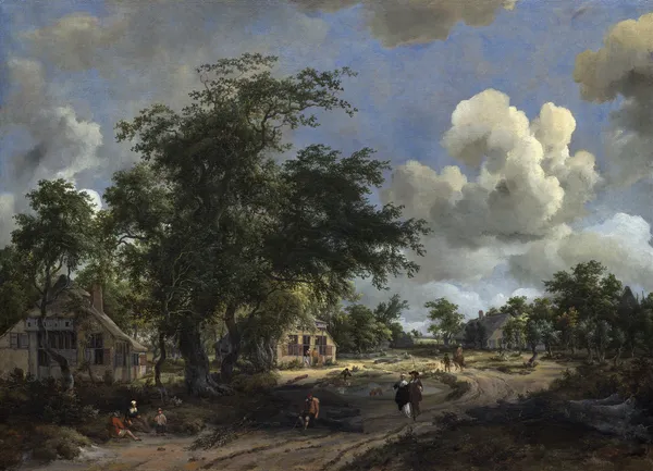 A View on a High Road av Meindert Hobbema