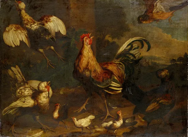 Commotion in the Chicken Run av Melchior d'Hondecoeter