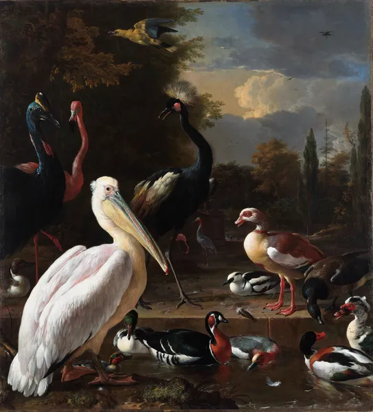 The Floating Feather av Melchior d'Hondecoeter