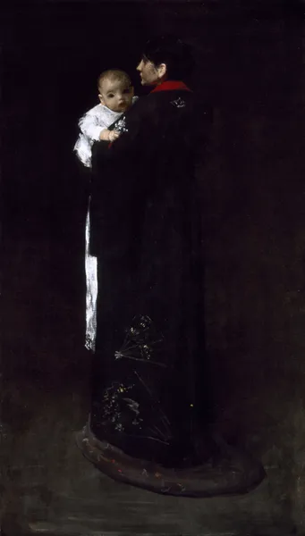 Mother And Child (The First Portrait) av William Merritt Chase