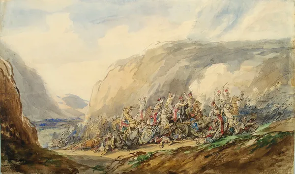 Charge in Somosierra Gorge av Piotr Michałowski