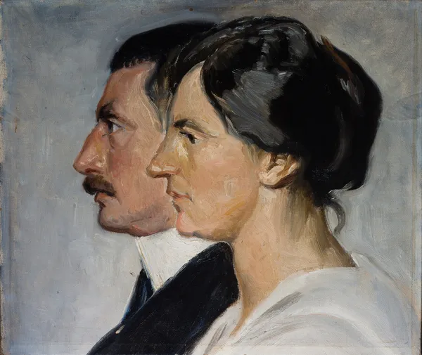 King Christian X and Queen Alexandrine of Denmark av Michael Ancher