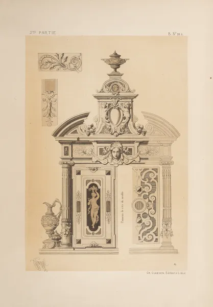 Partie supérieure d’un meublé; genre Henri II av Michel Liénard