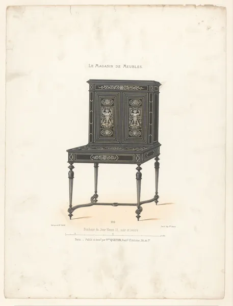 Bonheur du jour Bonheur du Jour Henri II, noir et ivoire av Victor Léon Michel Quétin