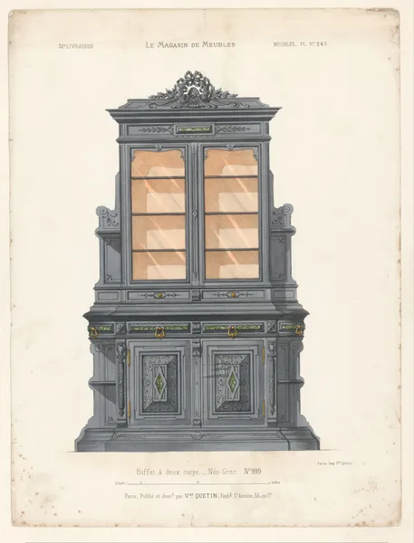 Buffet à deux corps. Néo-Grec av Victor Léon Michel Quétin