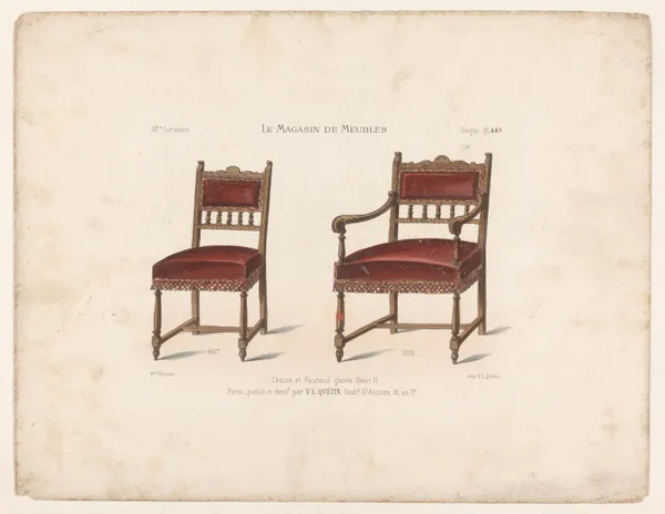 Chaise et Fauteuil genre Henri II av Victor Léon Michel Quétin