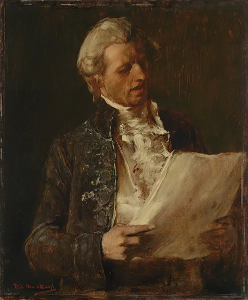 Singer (Study for the painting ‘The Dying Mozart’) av Mihály Munkácsy