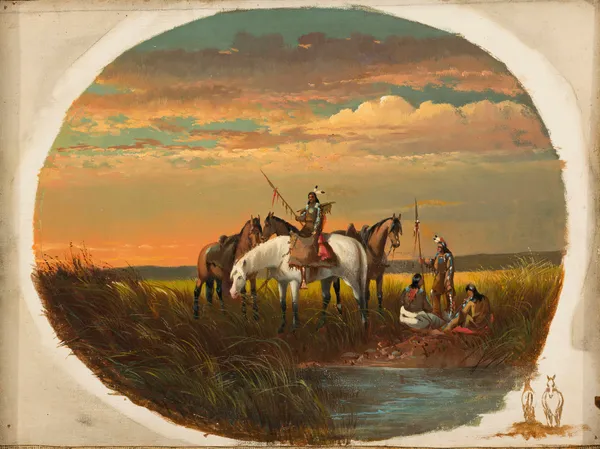 A Halt on the Prairie for a Smoke av John Mix Stanley