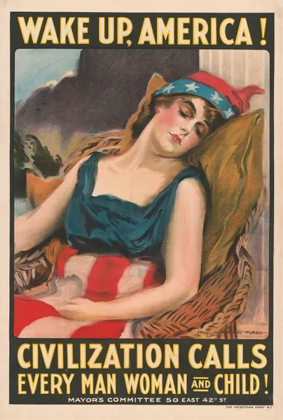 Wake up America! Civilization calls every man, woman and child! av James Montgomery Flagg