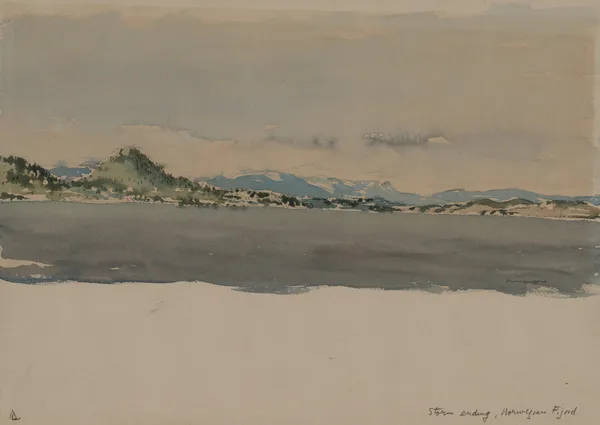 Storm Ending, Norwegian Fijord av Muirhead Bone