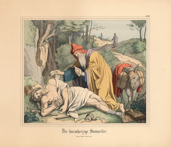 Der barmherzige Samariter (19th century) av Johann Nepomuk Heinemann