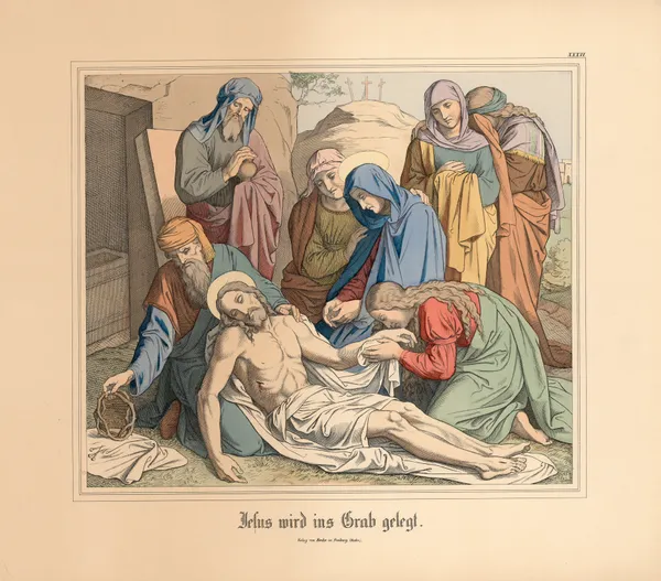Jesus wird ins Grab gelegt (19th century) av Johann Nepomuk Heinemann