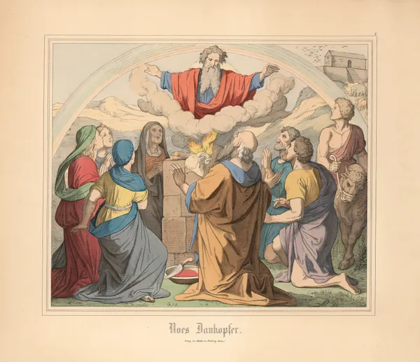 Noes Dankopfer (19th century) av Johann Nepomuk Heinemann