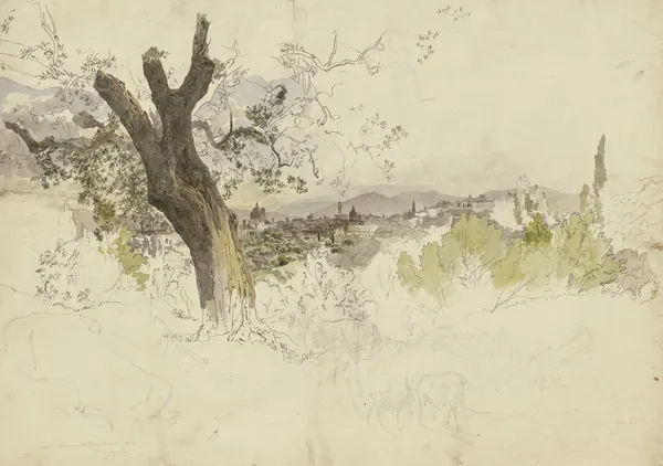 Ansicht von Florenz vom Monte Oliveto av Johann Nepomuk Rauch