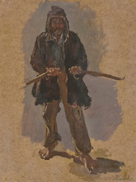 Ein italienischer Schiffer, am Ruder stehend av Johann Nepomuk Rauch