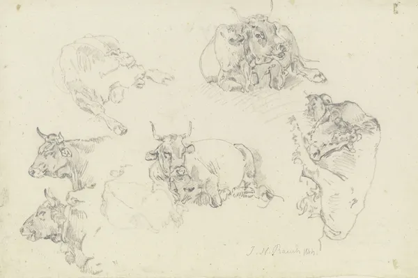 Six cattle av Johann Nepomuk Rauch