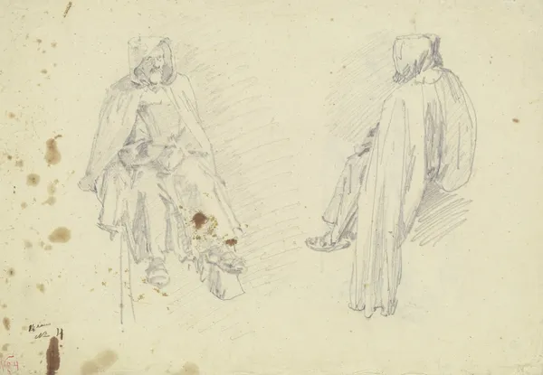 Zwei sitzende russische Bauern av Johann Nepomuk Rauch