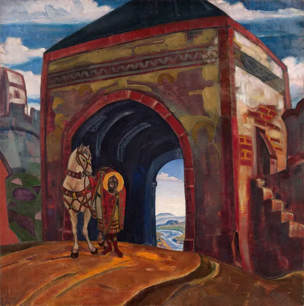 St Mercurius of Smolensk av Nicholas Roerich