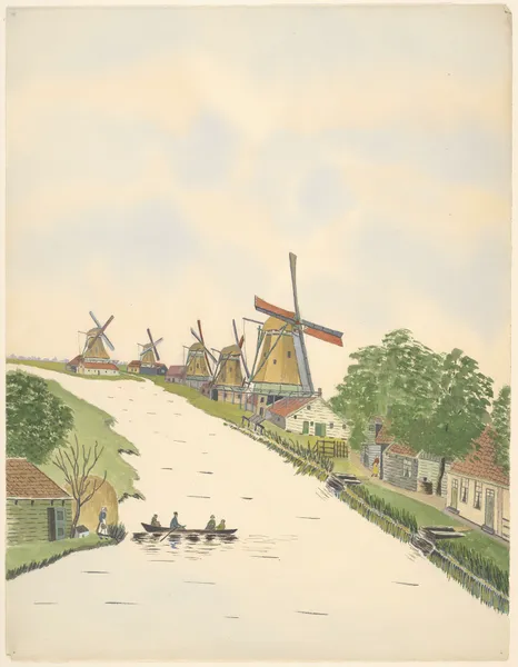molens; De Noordervaldeursloot, Oostzaandam. De Sluiswachter (ook wel Rooie-Molen ); Het Kaar; De Kwak; De Duinmaaijer; De Zeef av Johannes Nicolaas Eijman