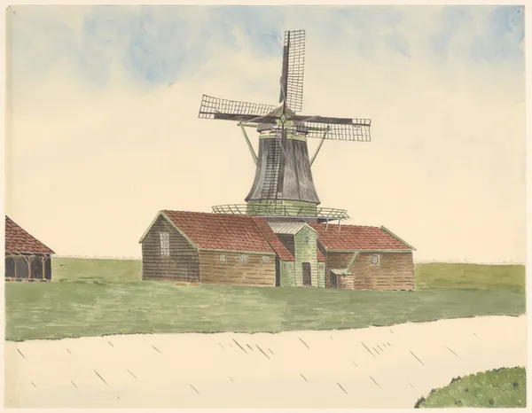 molens; houtzaagmolen De Vechter, Oostzijderveld av Johannes Nicolaas Eijman