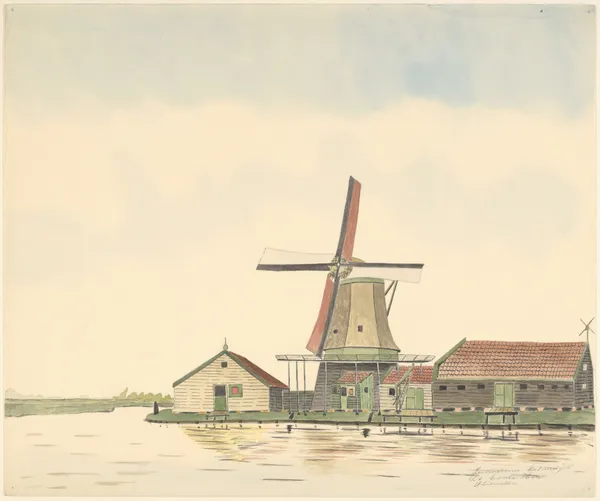 molens; oliemolen De Bonte-Hen, Kalverringdijk av Johannes Nicolaas Eijman