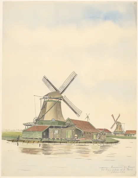 molens; oliemolen De Roggebloem av Johannes Nicolaas Eijman