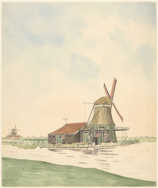 molens; oliemolen De Vier-Heemskinderen (ook wel De Rijke-Man). av Johannes Nicolaas Eijman