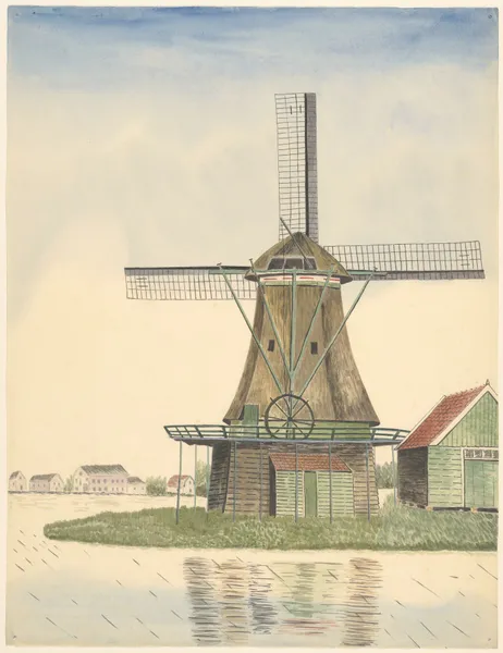 molens; oliemolen De Zeemeeuw, Westzaandam av Johannes Nicolaas Eijman