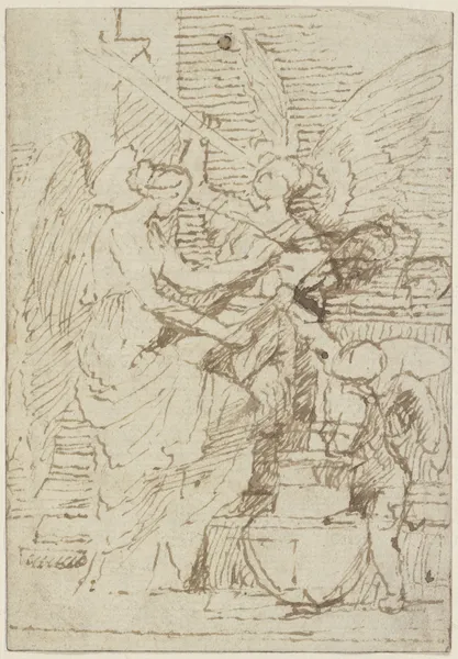 Clio and Pheme av Nicolas Poussin