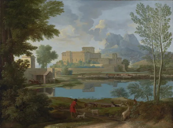 Landscape with a Calm av Nicolas Poussin
