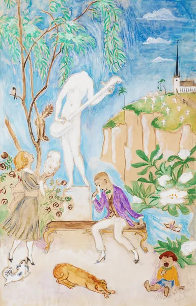 Den sönderslagna statyn II av Nils Dardel