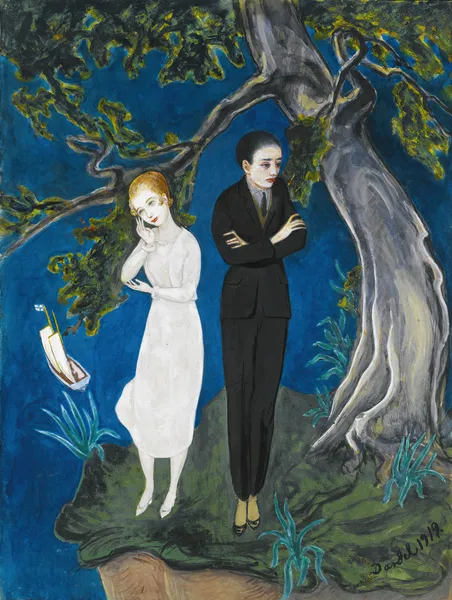 Young Man In Black, Girl In White av Nils Dardel