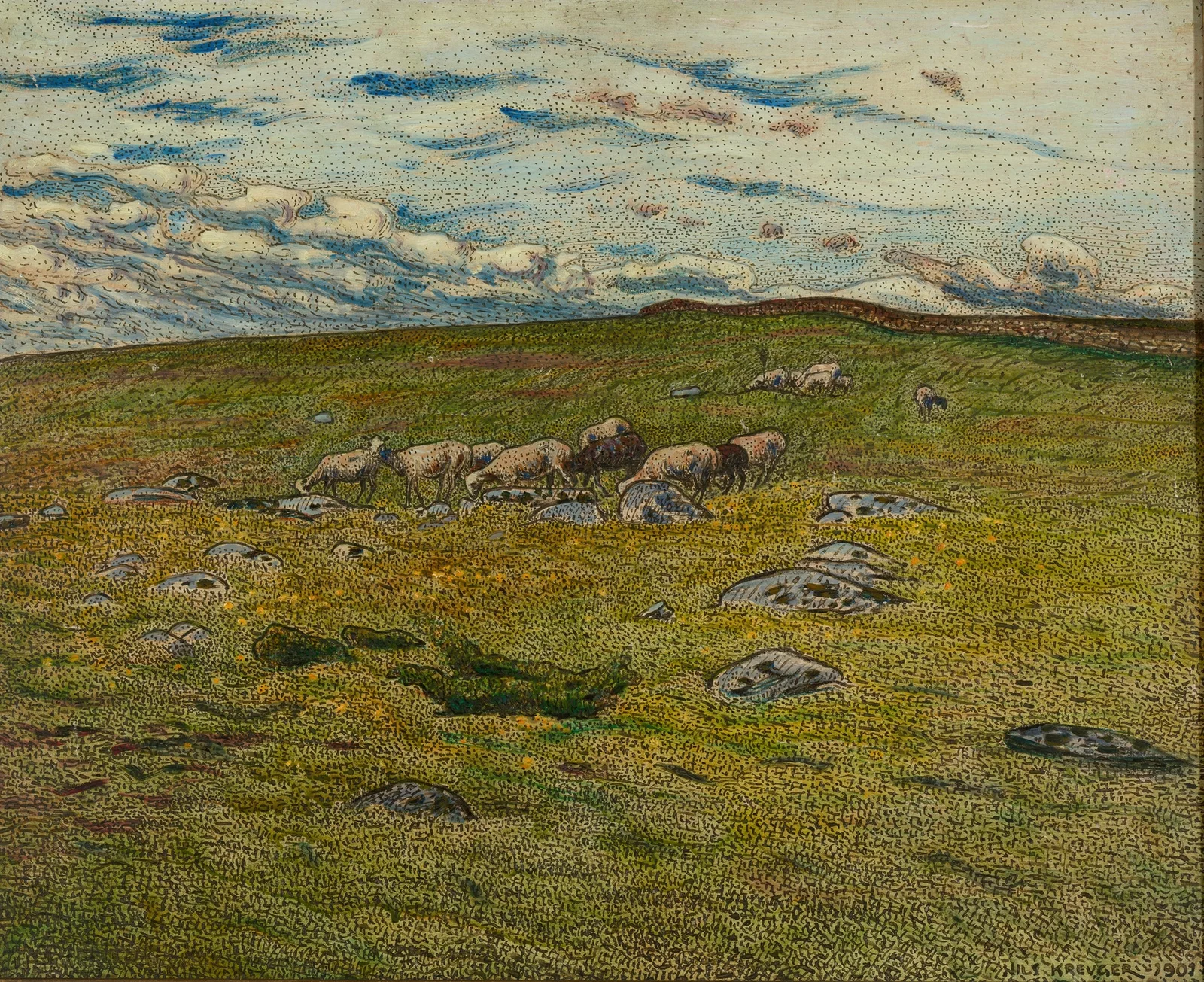 Grazing Sheep av Nils Kreuger
