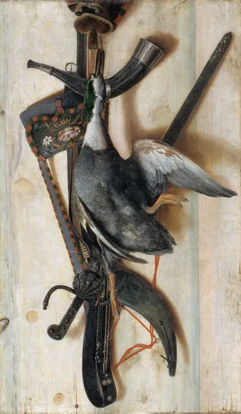 Trompe L’oeil With Dead Duck And Hunting Implements av Cornelis Norbertus Gijsbrechts