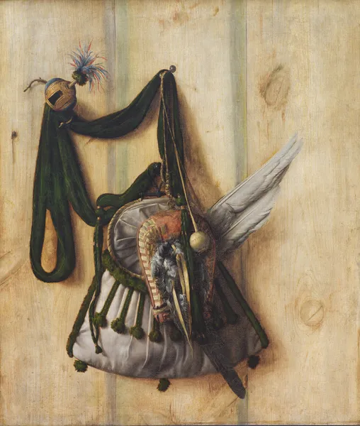 Trompe L’oeil With Falconer’s Bag And Other Equipment For Falconry av Cornelis Norbertus Gijsbrechts