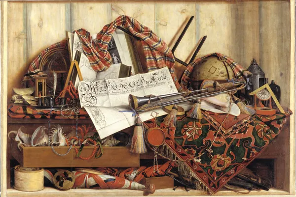 Trompe L’oeil With Trumpet, Celestial Globe And Proclamation By Frederik III av Cornelis Norbertus Gijsbrechts